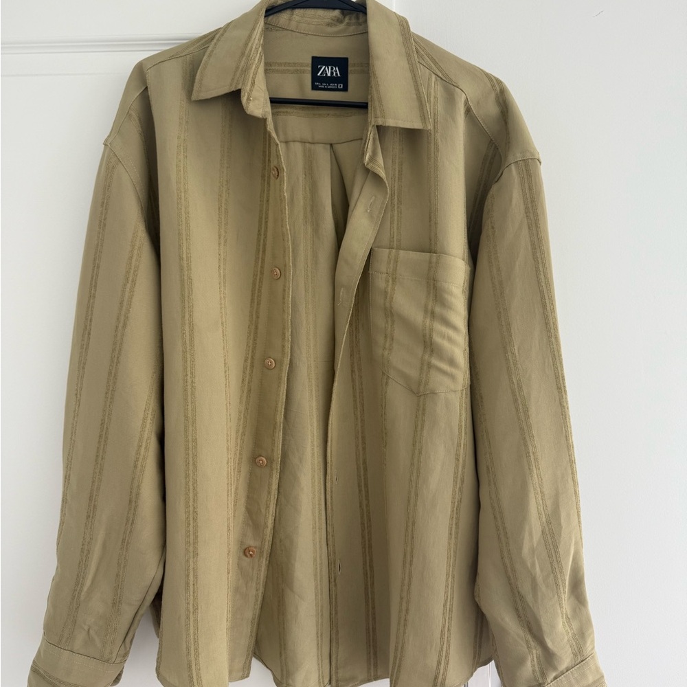 Zara Women's Beige Striped Blazer